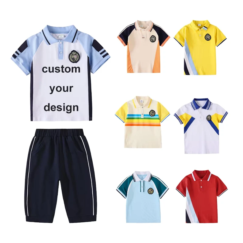 Custom School Uniform High School and Primary Children Sports Polo T Shirt Kids School Uniforms for Boys and Girls