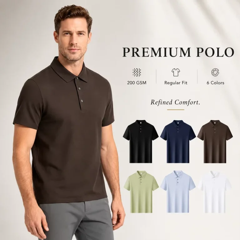 Custom-Seamless-Cool-Touch-Mens-Classic-Polo-Shirts-Lyocell-Cotton-Linen-Blend-Elegant-Casual-Premium-Texture-Golf-Business
