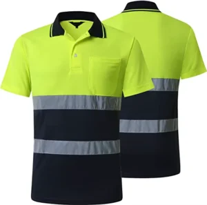 Custom Security Guard HI VIS Polo Shirt Reflective Uniforms Plus Size Workwear Work Suit Series Polo With Pocket