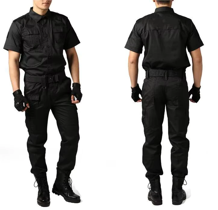Custom Security Uniform Sets Rip Stop Tactical Suits Long Sleeve Shirt Cargo Pants Sets With Multi Pocket
