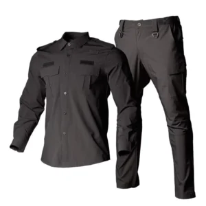 Custom Security Uniform Sets Rip Stop Training Tactical Suits Long Sleeve Shirt Cargo Pants Sets With Multi Pocket
