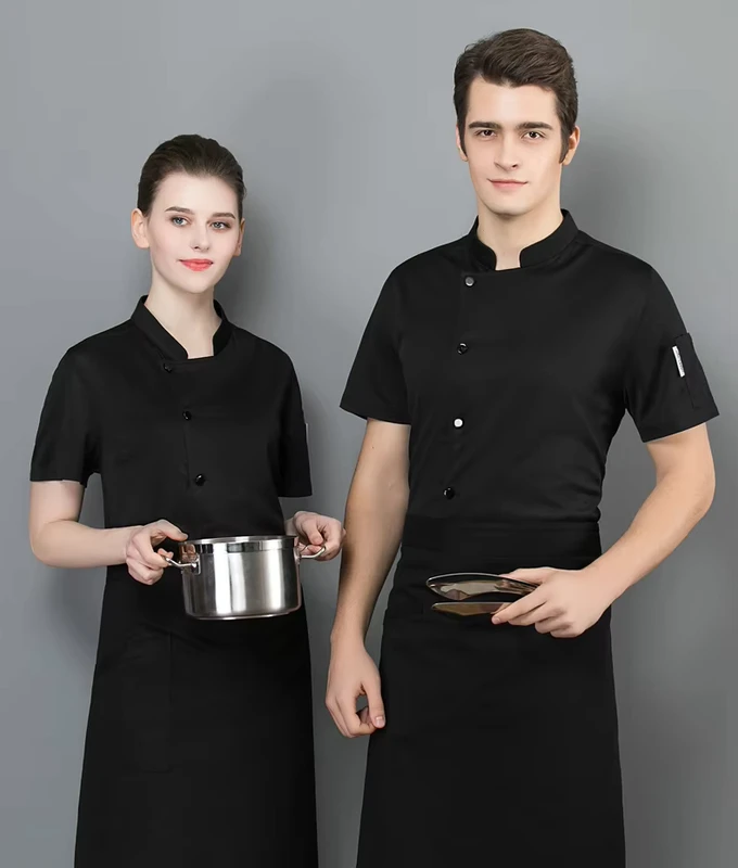 Custom Short Sleeve Breathable Cooking Restaurant Cook Uniform Top Summer Chef Jacket for Men Women