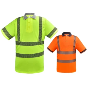 Custom Short Sleeve High-Visibility Reflective Safety Polo Shirt Road Traffic Workwear