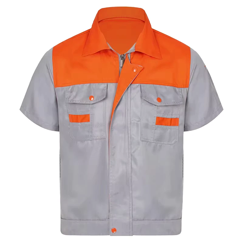 Custom Short-Sleeve Lightweight Poly-Cotton Mechanical Auto Repair Work Shirt
