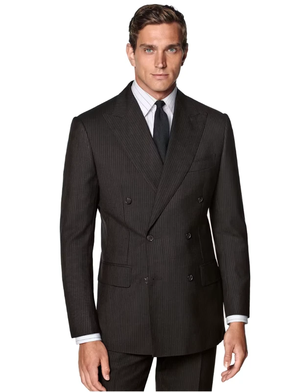 Custom Size High Quality Black Men's Double Breasted 3-Piece Slim Fit Wedding Groom Formal Party Suit Set
