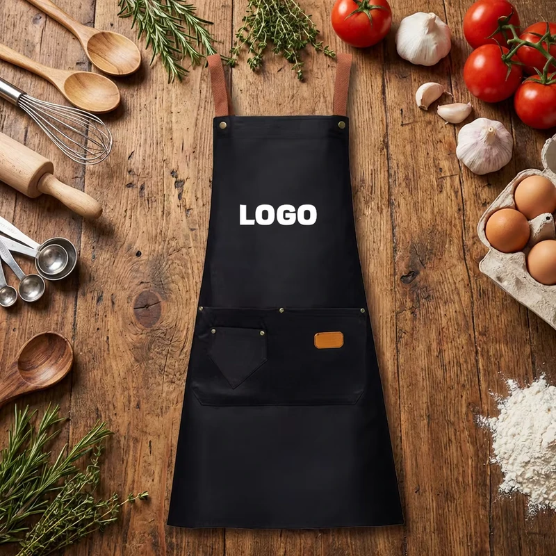 Custom Sleeveless Cotton Bib Apron for Barber Shop, Hair Salon, Kitchen, Restaurant, or Cleaning Uniform