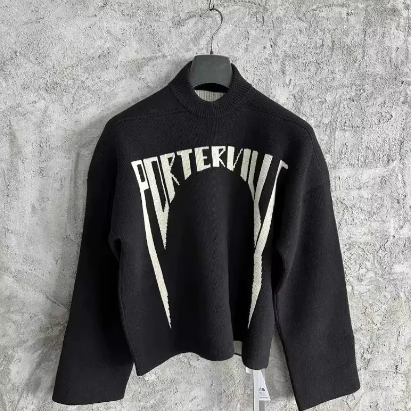 Custom Solid Color Fleece Sweater for Men Long Sleeve Loose Mens' Sweater