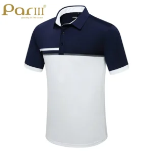 Custom Spandex Polyester Golf Polo Shirt, Knitted, UV Protection, Breathable, Lightweight, Button Closure, Short Sleeve