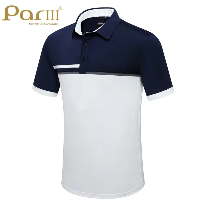 Custom Spandex Polyester Golf Polo Shirt, Knitted, UV Protection, Breathable, Lightweight, Button Closure, Short Sleeve