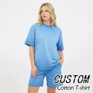 Custom Streetwear 260g Heavyweight Men’s Vintage Regular Fit 100% Cotton Knitted Washed Blank Design Anti Pilling Breathable