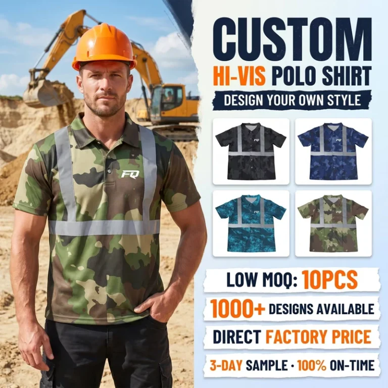 Custom-Sublimated-Hi-Vis-Polo-Shirt-Mens-Camo-Camouflage-Reflective-Tape-Safety-Work-Shirt-Hunting-Forestry-Tactical-Workwear
