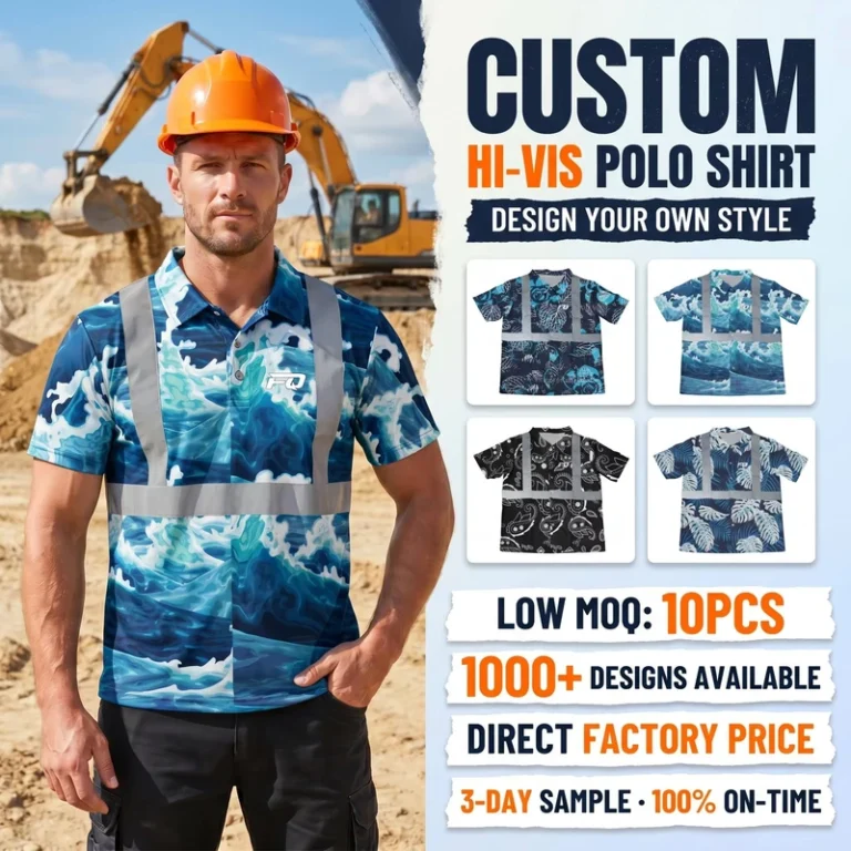 Custom-Sublimated-Hi-Vis-Polo-Shirt-Mens-Ocean-Wave-Paisley-Print-Reflective-Tape-Safety-Work-Shirt-Streetwear-Fishing-Workwear