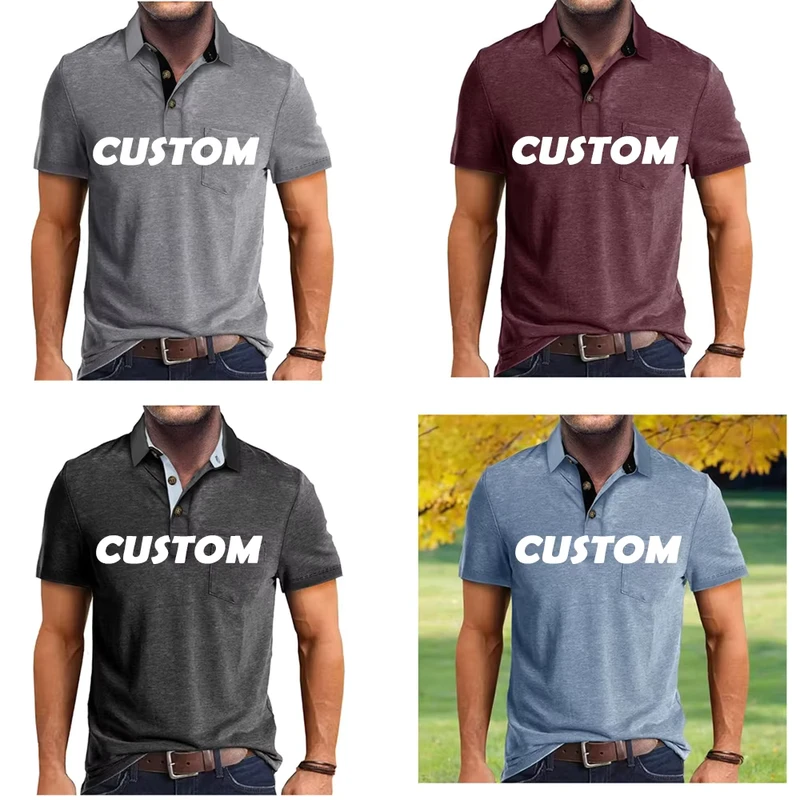 Custom Sublimation Elastane Polyester Business Golf Polo Shirt Embroidered with Logo