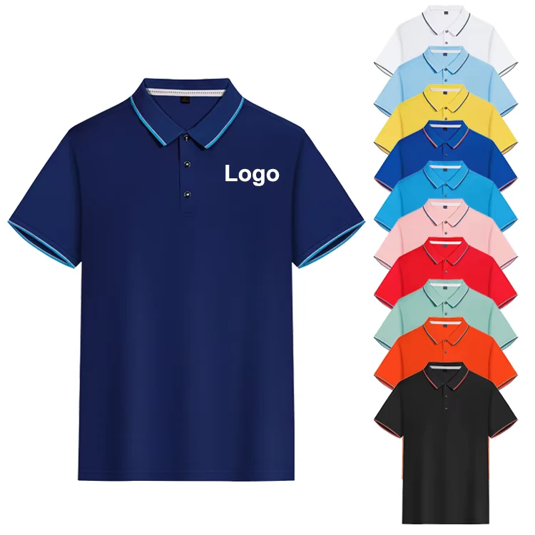 Custom Sublimation Embroidered Logo Men's Polyester Dry-Fit Work Uniform Golf Polo Shirt, Moisture-Wicking