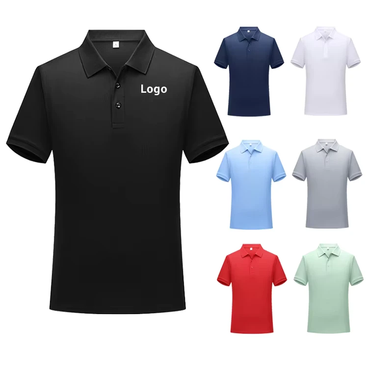 Custom Sublimation Logo 100% Polyester Quick-Dry Men's Business Employee Golf Polo Shirt