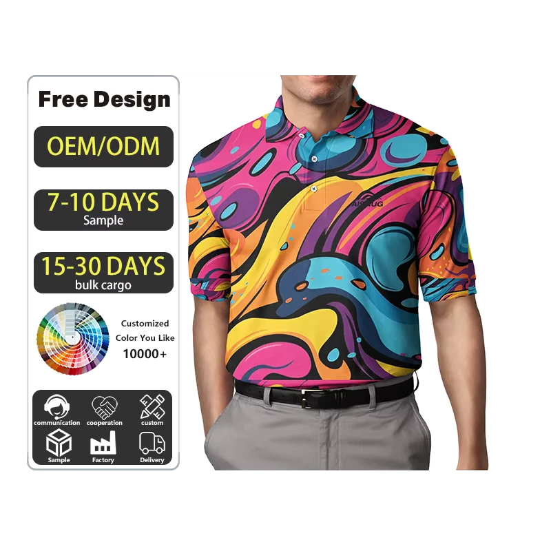 Custom Sublimation Oversize Uniform Work Wear High Quality Golf Polo Shirts T Shirts Polos Sportive Golf Wear Men