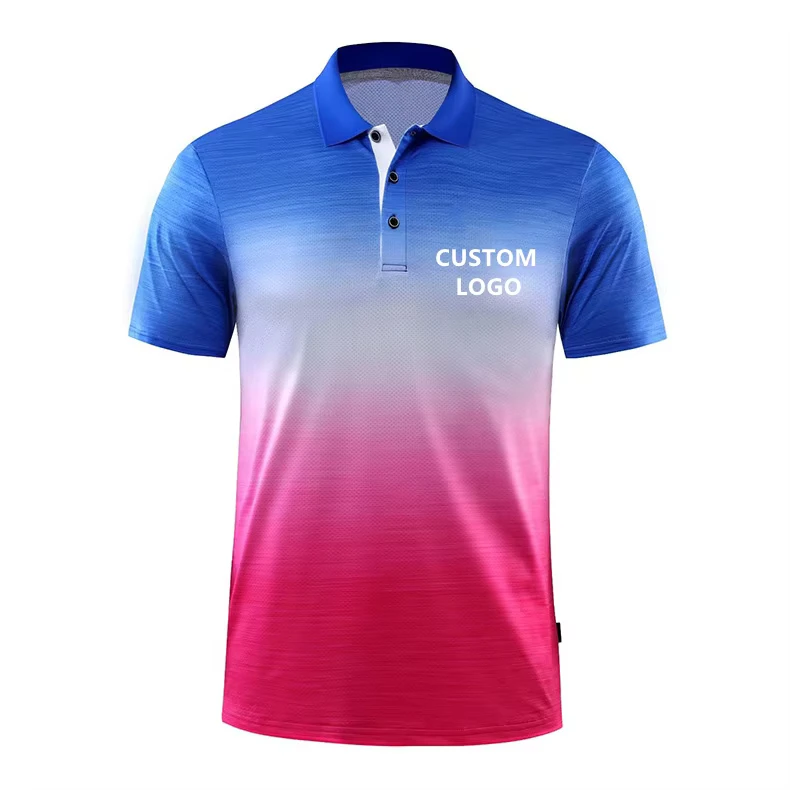 Custom Sublimation Printed Men Polo Shirt 100% Polyester Polo T Shirt