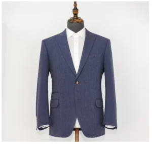 Custom Suit Official Men’s Free Size Suit Jacket Business Formal Blue Gray Stripe Design Suit