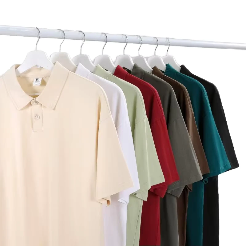 Custom Summer Polo T Shirt for Men 100% Cotton Short Sleeve Polo Shirt High Quality Oversize Blank T Shirt