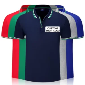 Custom T Shirt Logo Summer Polo Shirts Lapel Work Clothes Silk 100% Cotton Short Sleeve With Embroidery Logo Advertising T Shirt