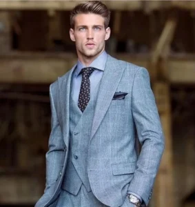 Custom Tailored Samples Slim Fit Men’s Suit Wool Fabric Bespoke Made Suits for Men with Perfect Fit Guarantee Handmade