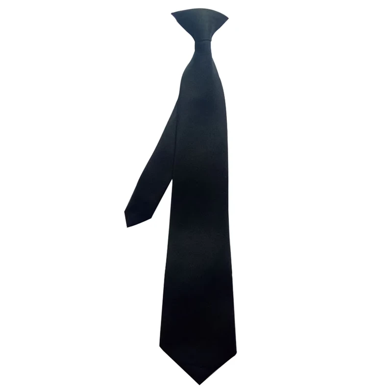 Custom Uniform Security Solid Clip on Tie Neck Tie Clip on Polyester Necktie