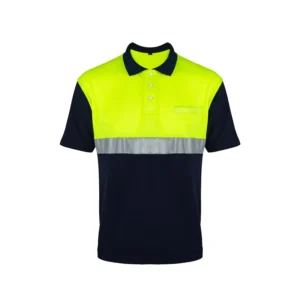 Custom Unisex Short Sleeve High Visibility T Shirt Construction Work Royal Blue Reflective Safety Hi Vis Polo Shirt