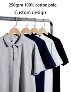 Custom Unisex Solid Color 100% Cotton Golf Polo Shirt for Work