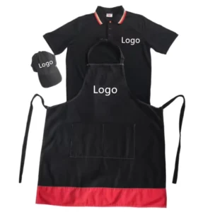 Custom Waiter Uniform for Restaurant Coffee Shop Staff Work Wear Uniform Apron Polo t Shirt Vest Caps