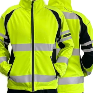 Custom Warm Windproof Engineering High Visibility Reflective Safety Vest Softshell Waterproof Jacket Multiple Pockets Logo