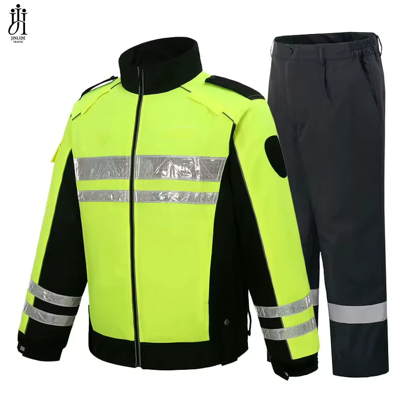 Custom Warm and Windproof Engineering Hi Vis Safety High Visibility Reflective Safety Jackets Softshell with Pocket