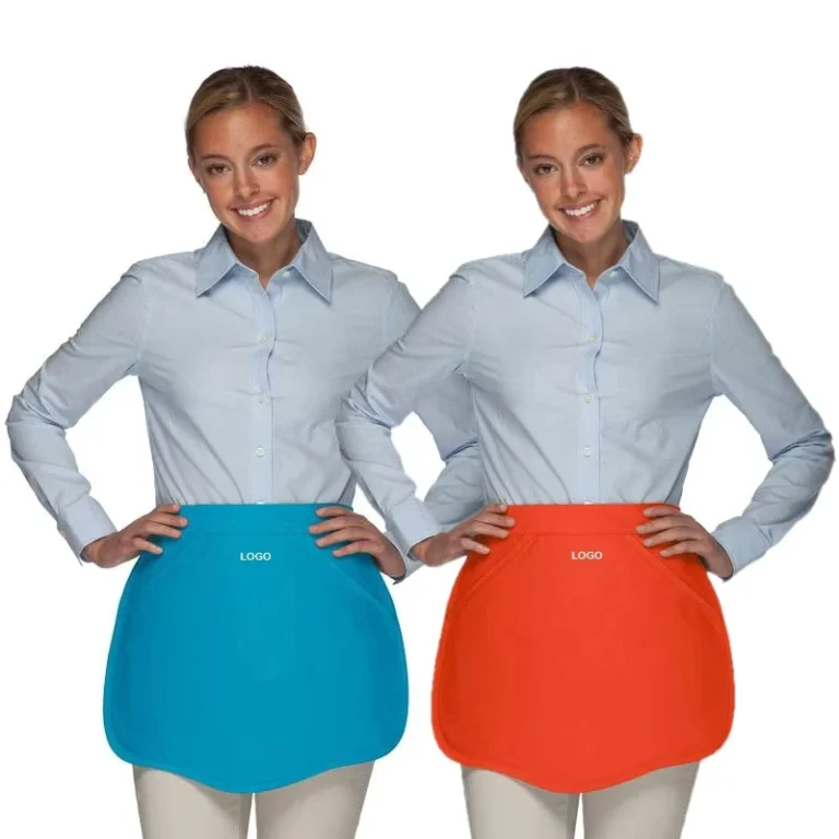 Custom-Water-Resistant-Hotel-Restaurant-Cafe-Shop-Half-Apron-Waiter-Chef-Kitchen-Work-Uniform-Waist-Apron