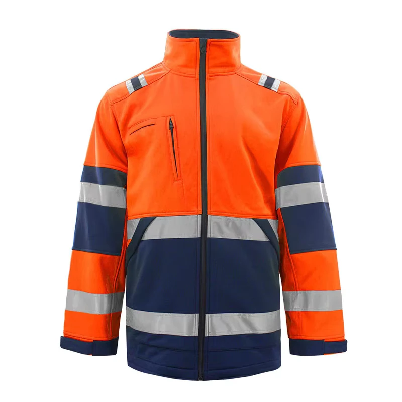Custom Waterproof Fleece Industrial Work Clothes Reflective Rain Traffic Security Safety Worker Clothing Hi Vis Workwear Jacket