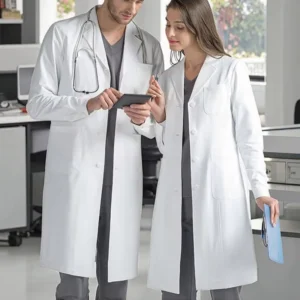 Custom White New Design Science Hospital Unisex Pharmacist Doctor Uniform Lab Coat With Pocket Logo