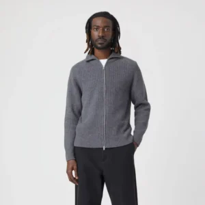 Custom Winter Full Zip up Stand Collar Slim Fit Casual Knitted Jacket Woolen Pullover Men’s Cardigan Sweaters