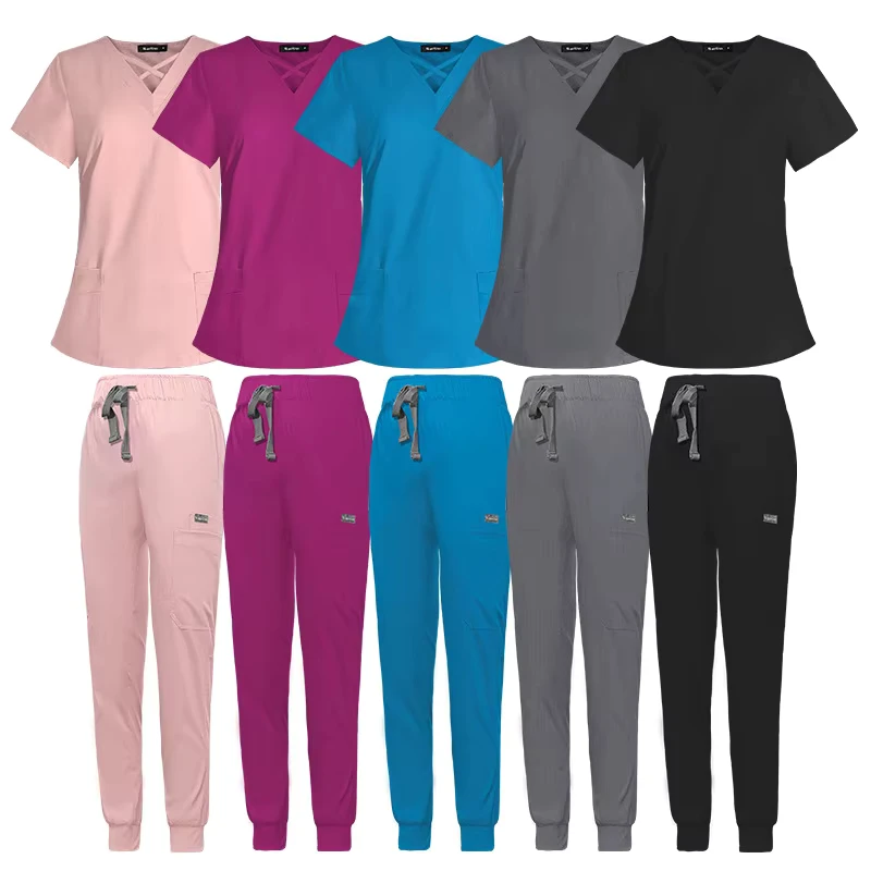 Custom Women’s Clinic and Hospital Nurse Medical Scrub Uniform Set