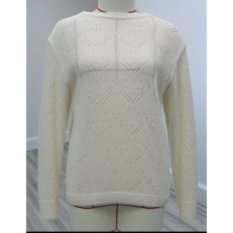 Custom Women's Hollowed-Out Pullover Pattern Sweater