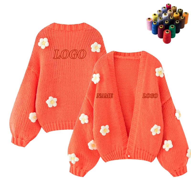 Custom Women's Lightweight Wool Button-Up Cardigan Sweater