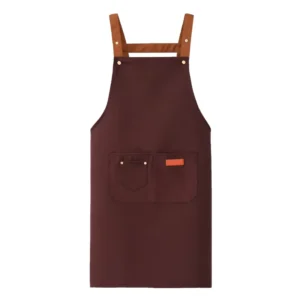 Custom Women’s Men’s Unisex Brown 100% Canvas Uniform Waterproof Cooking Kitchen Apron