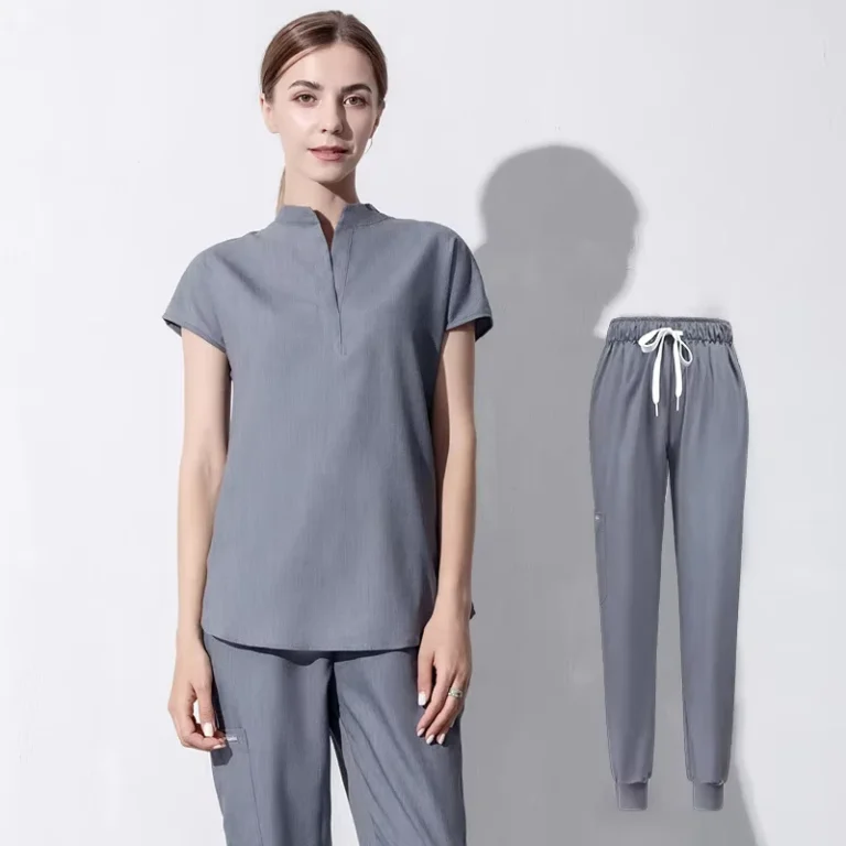 Custom-Womens-Short-Sleeve-Nurse-Scrub-Set-with-Joggers-Stretch-Fabric-and-Slim-Fit