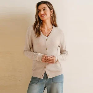 Custom Women’s Sweater Long Sleeve Wool Knitwear V Neck Women Clothes Knitted Women Cardigan Sweater