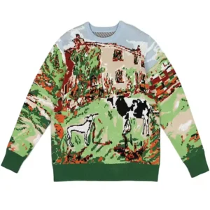 Custom Womens Sweater Oil Painting Style Sweater for Mens Cotton Woman Western Style Sweater
