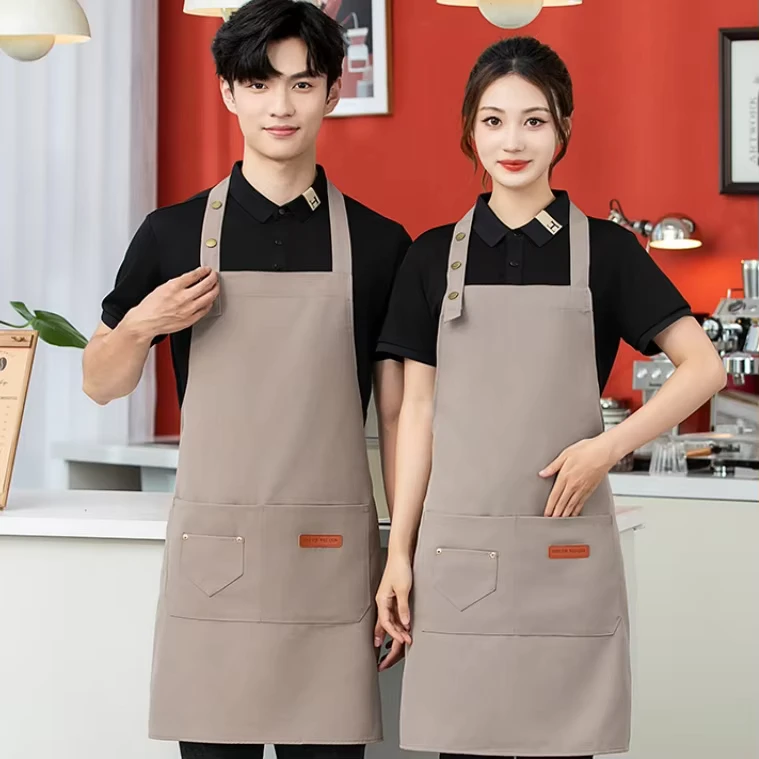 Custom Work Apron Production Aprons for Men and Women Canvas Aprons for Milk Tea Shop Baristas Custom LOGO Waiter Aprons