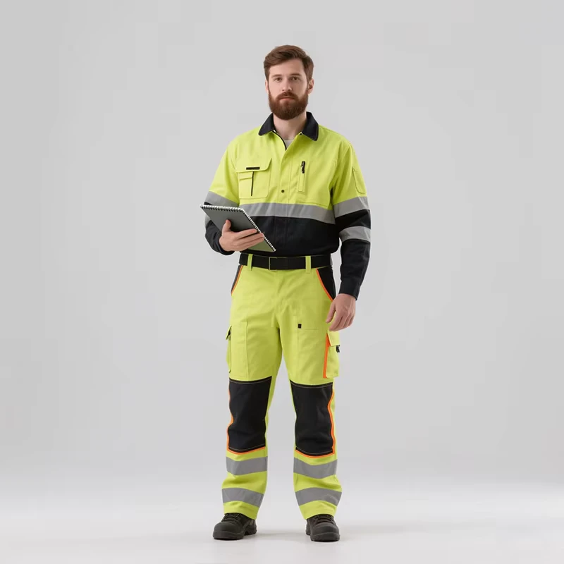 Custom Work Clothing Set Industrial Jacket Pant Uniform Worker Suit Factory Traffic Workshop Mechanic Engineer Overall Workwear