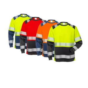 Custom Work Wear Shirt Uniform Safety Apparel Hi Vis 5cm Wide Reflective Long Sleeve Shirt ANSI Class 2 ANSI EN20471