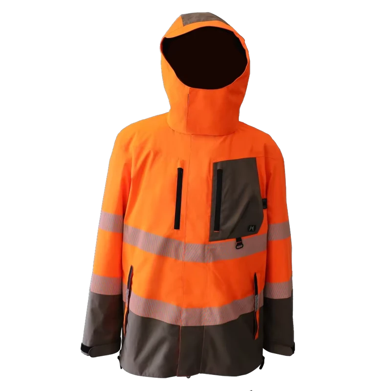 Custom Work Workwear High Visibility Safety Hi Vis Cotton Work Jacket Men Custom Reflective Jacket Reflective Strip