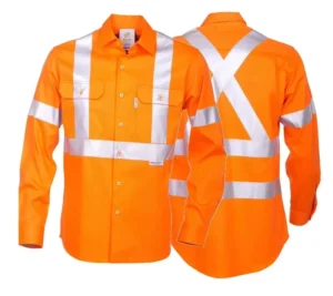 Custom Work Workwear High Visibility Safety Hi Vis Shirts Reflective Safety Shirt Long Sleeve Rail Reflective Strip