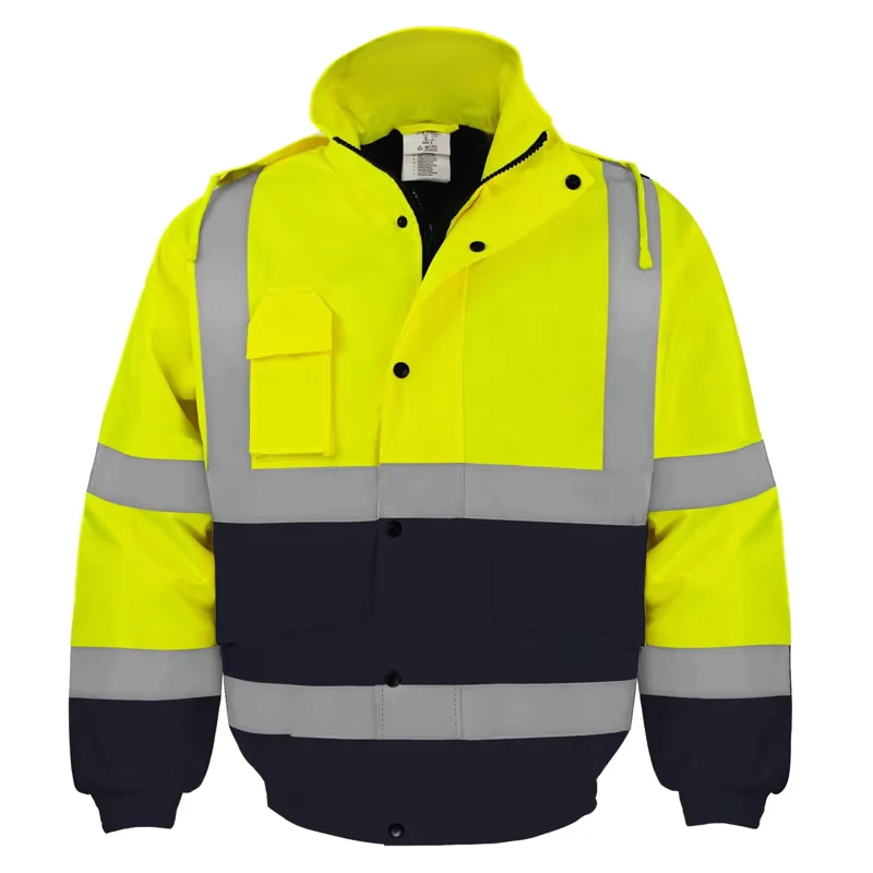 Custom Worker Hi Vis Jacket Winter Reflective Safety Clothing Breathable Winter Jacket