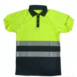 Custom Workwear Uniform Reflective Fluorescent Green Safety Polo Shirt