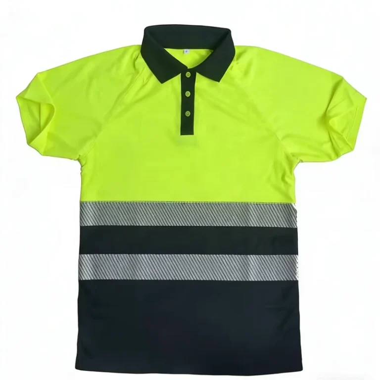 Custom-Workwear-Uniform-Reflective-Fluorescent-Green-Safety-Polo-Shirt